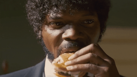 Samuel L Jackson eating a burger