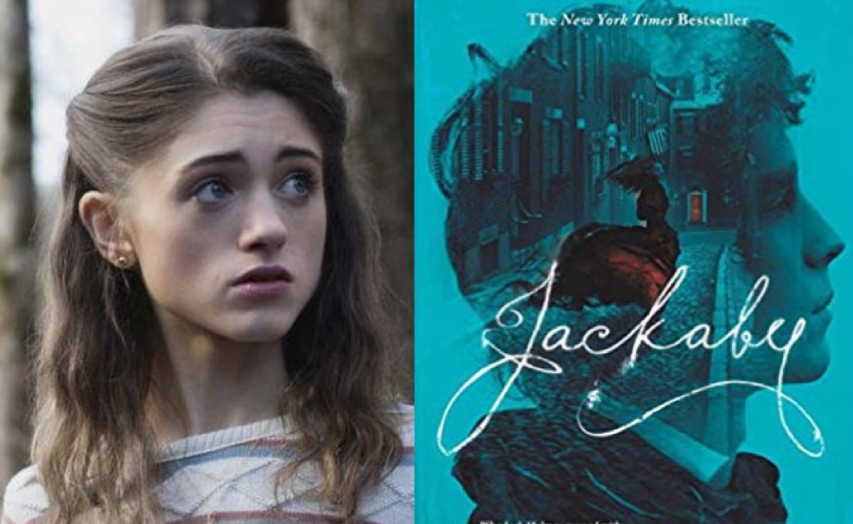 Nancy in Stranger Things and Jackaby book cover.