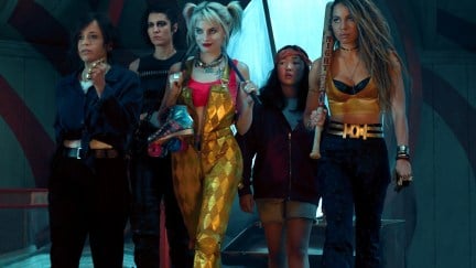 ROSIE PEREZ as Renee Montoya, MARY ELIZABETH WINSTEAD as Huntress, MARGOT ROBBIE as Harley Quinn, ELLA JAY BASCO as Cassandra Cain and JURNEE SMOLLETT-BELL as Black Canary in Warner Bros. Pictures’ “BIRDS OF PREY (AND THE FANTABULOUS EMANCIPATION OF ONE HARLEY QUINN),” a Warner Bros. Pictures release. Photo by Claudette Barius