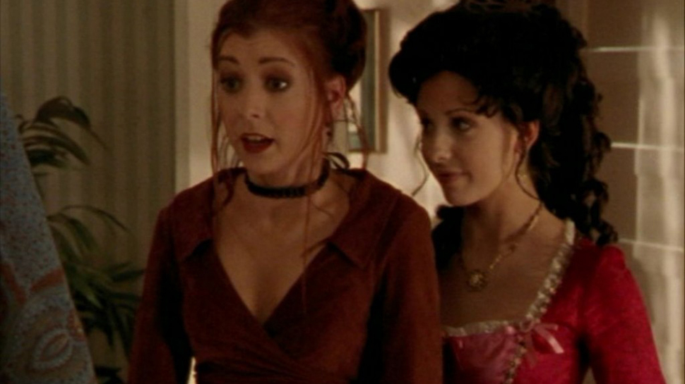 Buffy and WIllow in Halloween costumes.