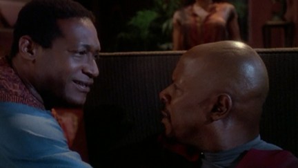 Avery Brooks and Tony Todd in The Visitor DS9