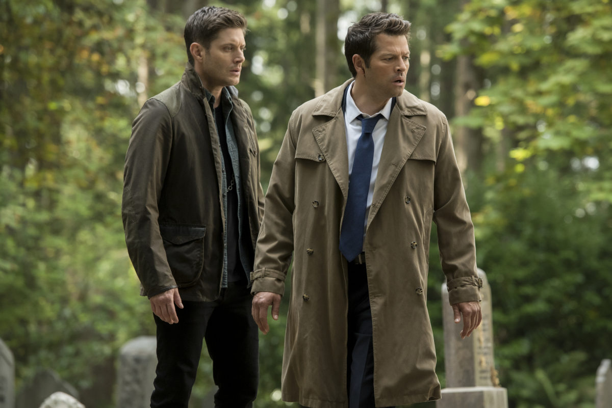 Dean and Cas look moody and attractive