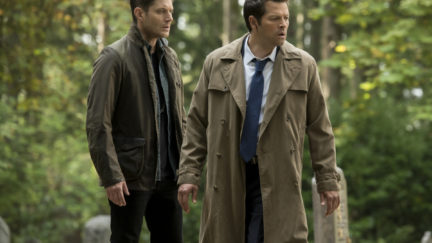 Dean and Cas look moody and attractive