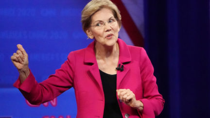 Democratic presidential candidate, Sen. Elizabeth Warren (D-MA) speaks at the Human Rights Campaign Foundation and CNN presidential town hall focused on LGBTQ issues