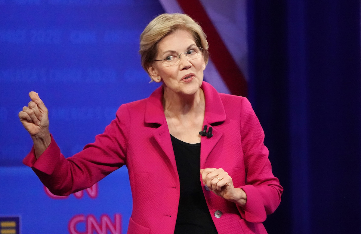 Democratic presidential candidate, Sen. Elizabeth Warren (D-MA) speaks at the Human Rights Campaign Foundation and CNN presidential town hall focused on LGBTQ issues