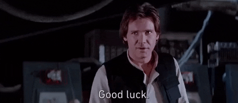 Han Solo good luck gif