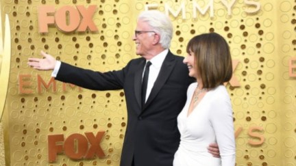 (L-R) D'Arcy Carden, Ted Danson, and Mary Steenburgen attend the 71st Emmy Awards at Microsoft Theater on September 22, 2019 in Los Angeles, California.