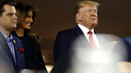 Melania and Donald Trump attend Game Five of the 2019 World Series