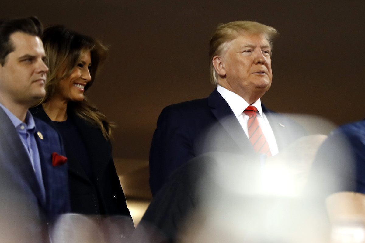 Melania and Donald Trump attend Game Five of the 2019 World Series