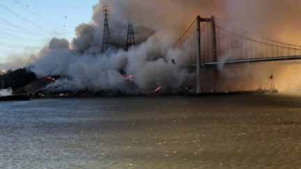 Vallejo bridge on fire