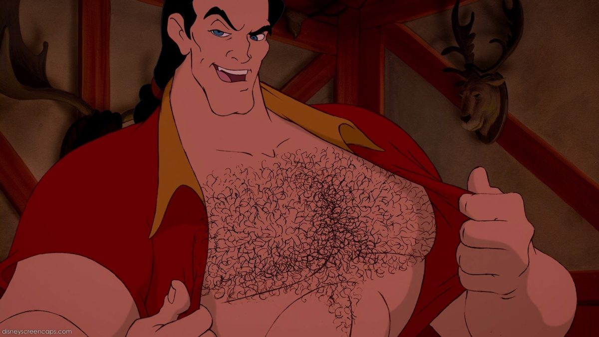 Gaston's hairy chest