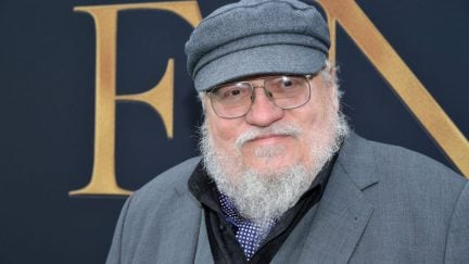 Author George R.R. Martin in a hat