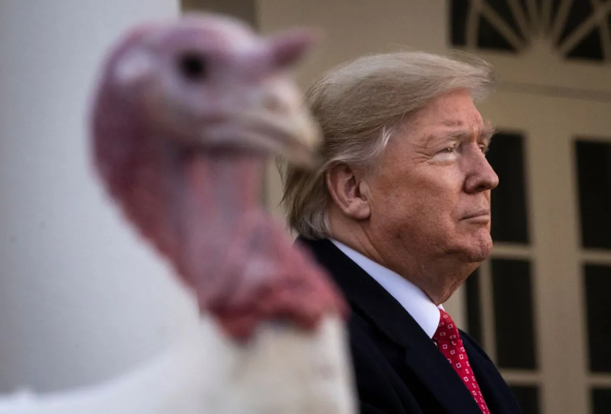 President Trump and Butter the turkey