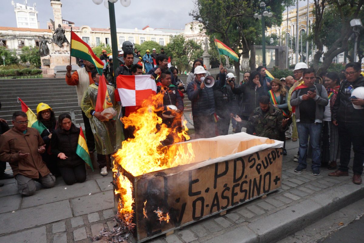 Anti-Morales protestors in Bolivia