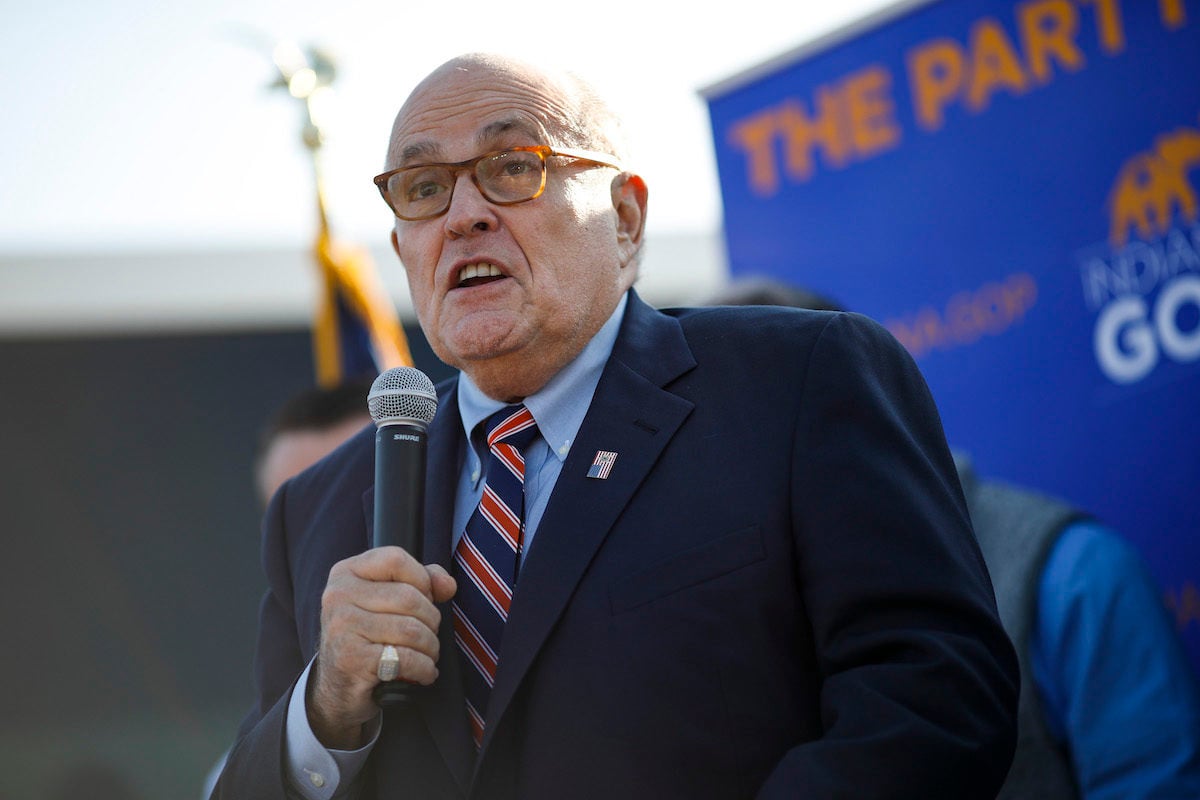 Rudy Giuliani speaks at a rally.