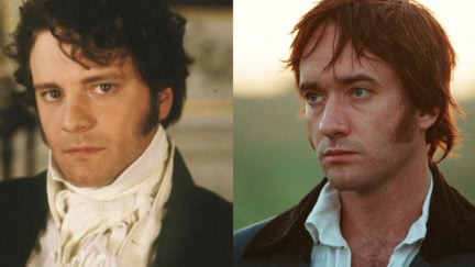 Colin Firth and Matthew MacFadyen as Mr. Darcy