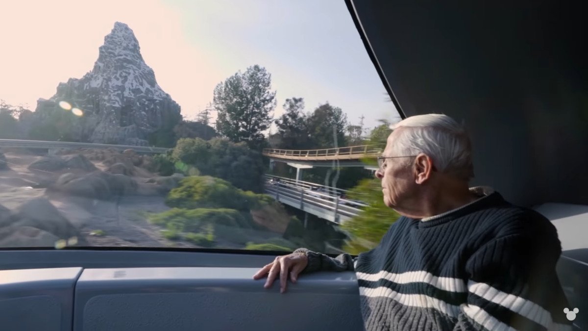 bob gurr rides the monrail to the materhorn in the imagineering story