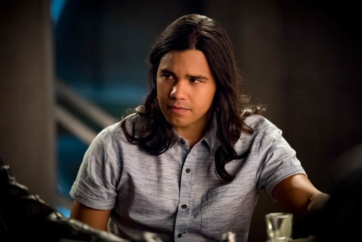 Cisco looking unhappy on The CW's The Flash.