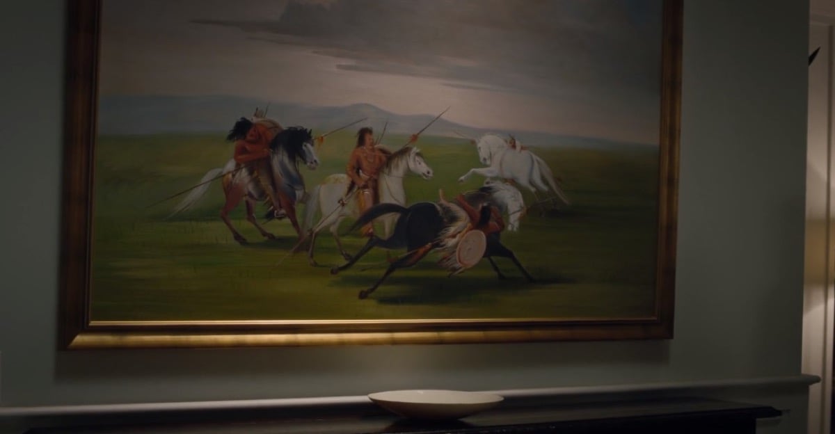 Comanche Feats of Horsemanship painting in HBO's Watchmen.