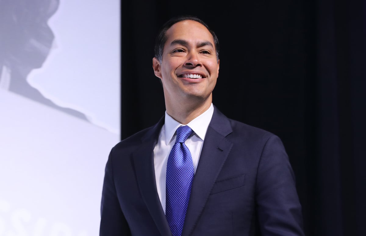 Julian Castro takes the stage during the J Street National Conference at the Walter E. Washington Convention Center