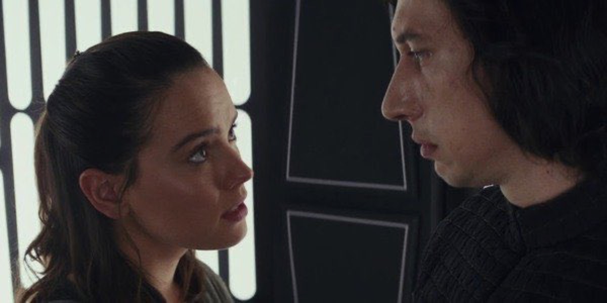 Rey talks to Kylo Ren in Star Wars: The Last Jedi.