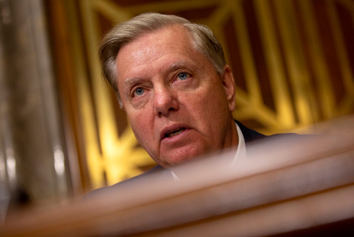 WASHINGTON, DC - JUNE 19: U.S. Sen. Lindsey Graham (R-SC) questions Kelly Craft, President Trump's nominee to be Representative to the United Nations, during her nomination hearing before the Senate Foreign Relations Committee on June 19, 2019 in Washington, DC. Craft has faced extensive scrutiny for her ties to the coal industry, as well as allegations that she was frequently absent during her time as the U.S. Ambassador to Canada. (Photo by Stefani Reynolds/Getty Images)