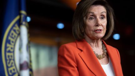 Speaker of the House Nancy Pelosi speaks during her weekly press conference on Capitol Hill