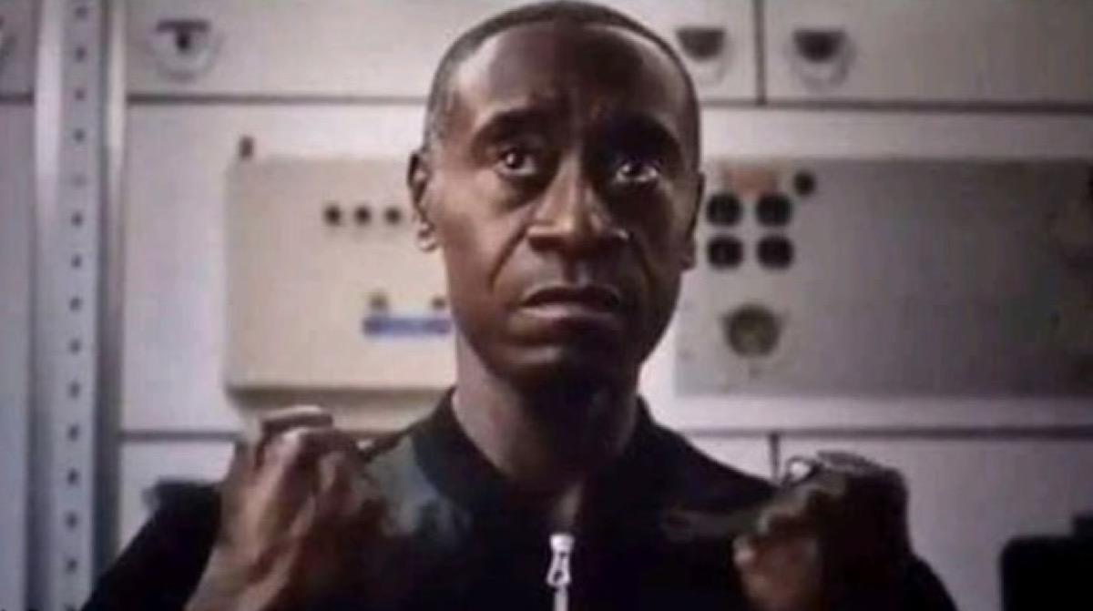 Rhodey gestures killing baby Thanos because he can't even say it out loud.