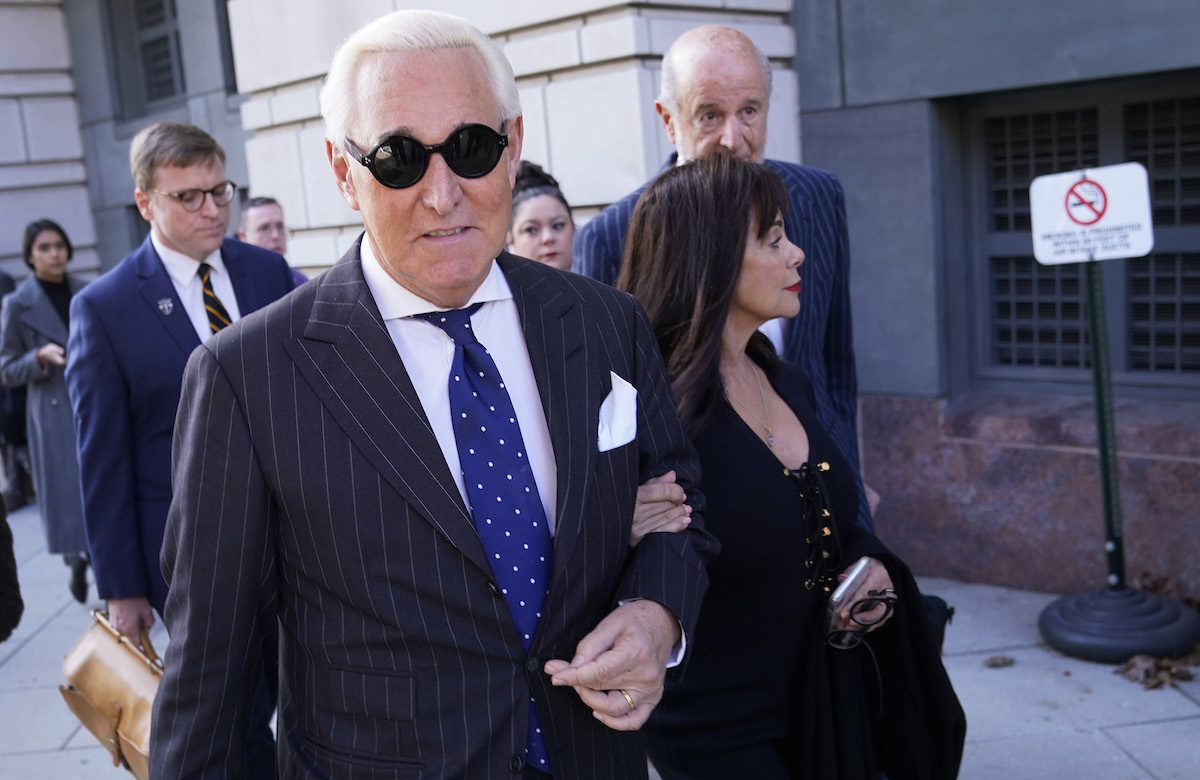 Former advisor to U.S. President Donald Trump, Roger Stone, departs the E. Barrett Prettyman United States Courthouse with his wife Nydia after being found guilty of obstructing a congressional investigation