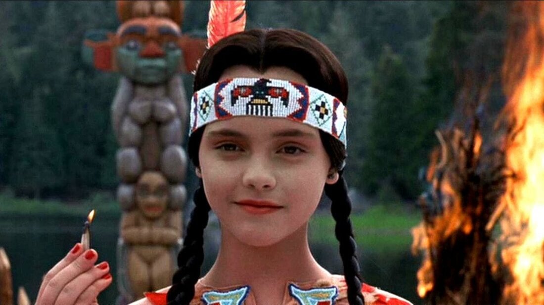 Wednesday Addams strikes a match to kill thansgiving in addams family values