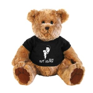 a bear in a you are not alone tee
