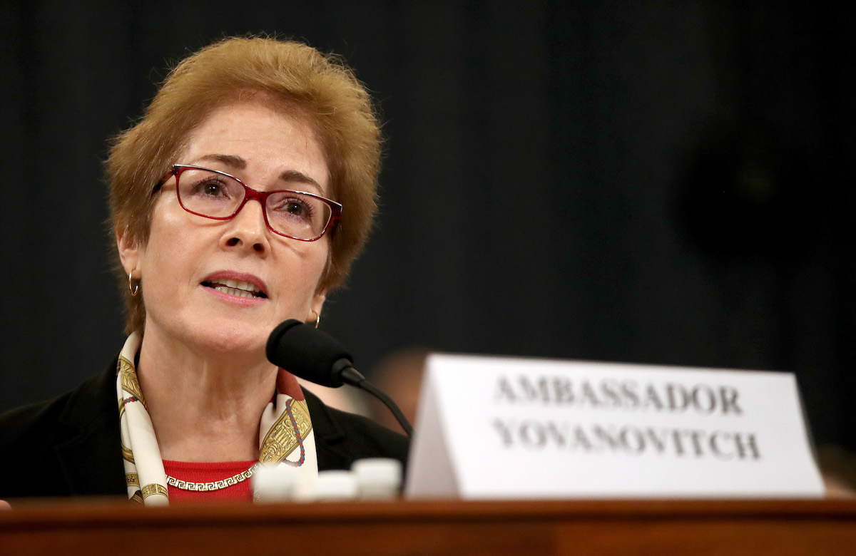 Former U.S. Ambassador to Ukraine Marie Yovanovitch testifies before the House Intelligence Committee