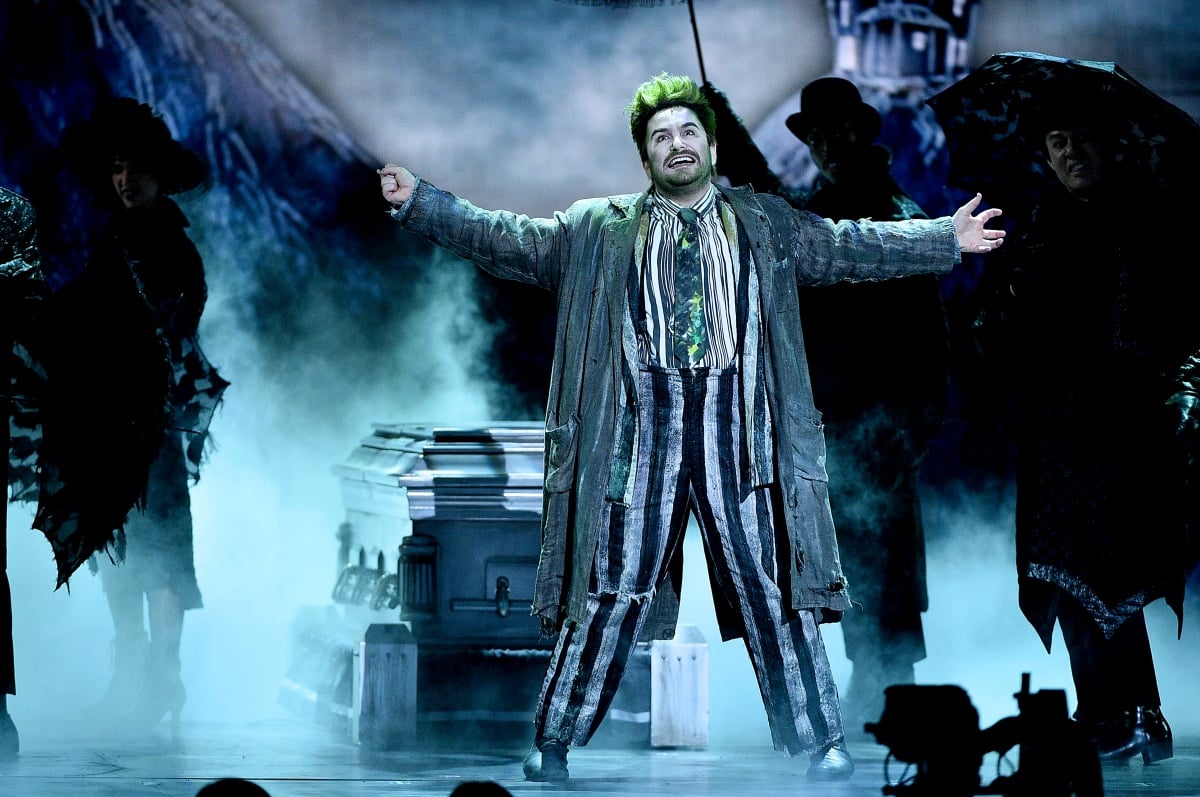 Alex Brightman and the cast of Beetlejuice perform onstage during the 2019 Tony Awards at Radio City Music Hall on June 9, 2019 in New York City.