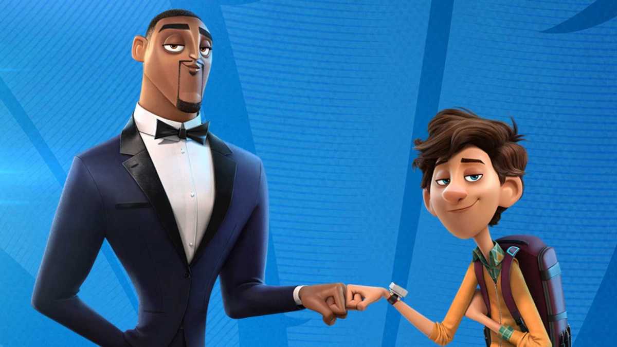 Walter and Lance fist bump in Spies in Disguise