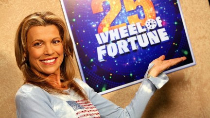 'Wheel Of Fortune' Celebrity Week - Press Room NEW YORK - SEPTEMBER 29: Co-host Vanna White poses for photos in the press room for the television game show 