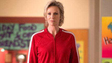 GLEE, Jane Lynch in 'Puppet Master' (Season 5, Episode 7, aired November 28, 2013). ph: Eddy Chen/TM and Copyright ©20th Century Fox Film Corp. All rights reserved./courtesy Everett Collection