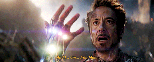 Tony Stark saying "I am Iron Man" in Endgame