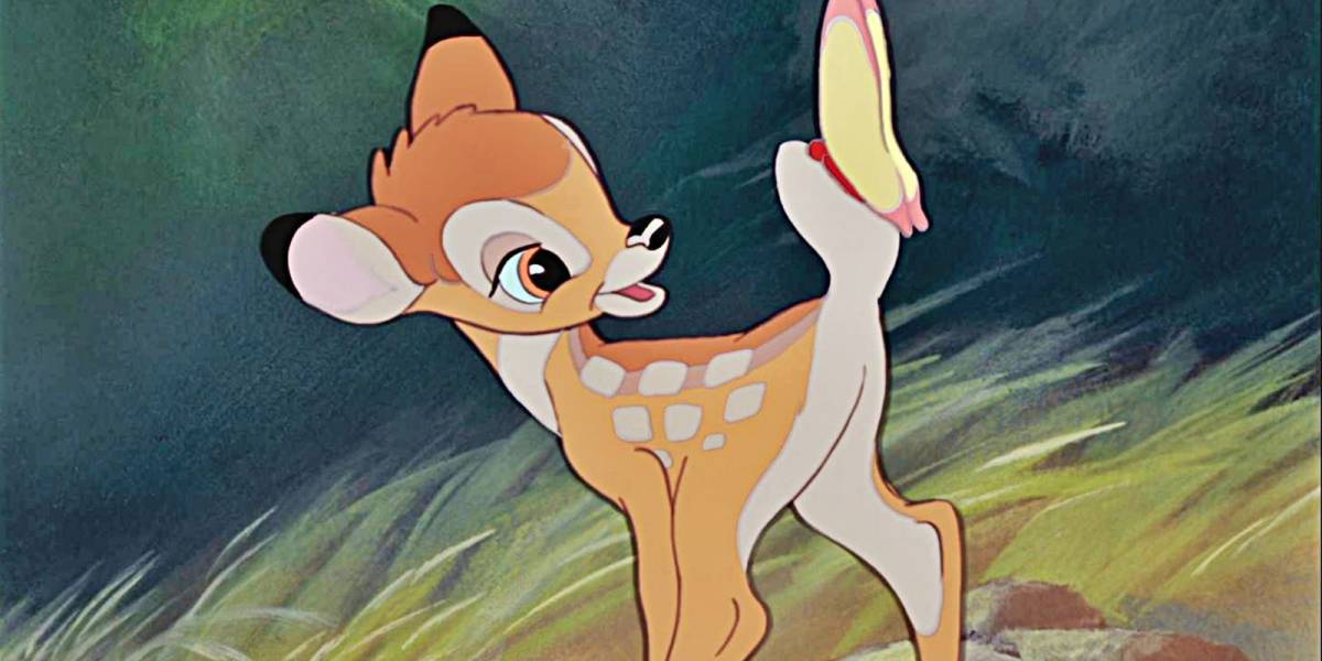 bambi with abutterfly on his tail