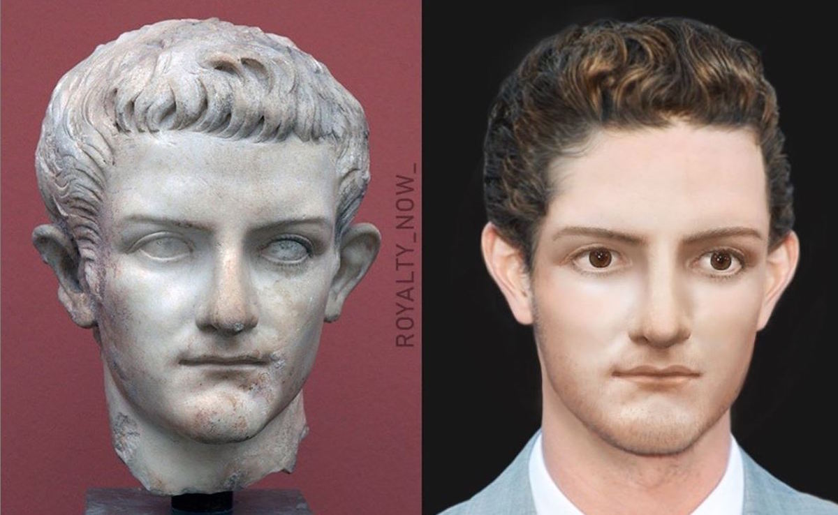 Caligula sculpture as modern picture