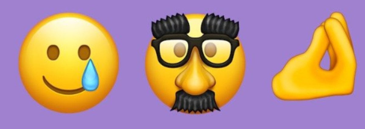 crying smiling groucho marx and pinched finger emojis