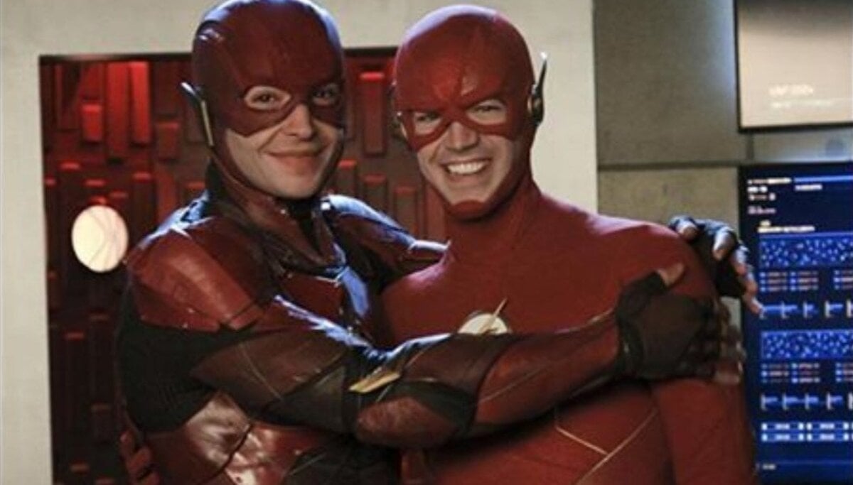 ezra miller and grant gustin as different flashes