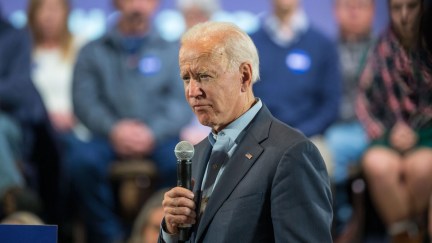 Joe Biden speaks during a campaign Town Hall