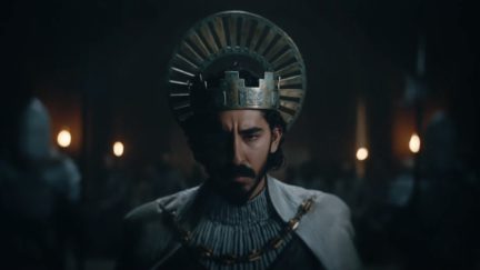 Dev Patel looks sad in the green knight