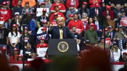 COLORADO SPRINGS, CO - FEBRUARY 20: President Donald Trump speaks to supporters during a Keep America Great rally on February 20, 2020 in Colorado Springs, Colorado. Vice President Mike Pence and Sen. Cory Gardner, a first-term Republican up for reelection this year, joined Trump at the rally. (Photo by Michael Ciaglo/Getty Images)