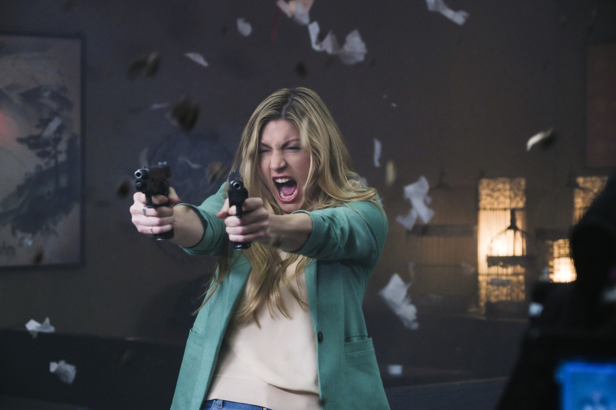 Legends of Tomorrow -- "Mortal Khanbat" -- Image Number: LGN505a_0467b.jpg -- Pictured: Jes Macallan as Ava Sharpe -- Photo: Jeff Weddell/The CW -- © 2020 The CW Network, LLC. All Rights Reserved.