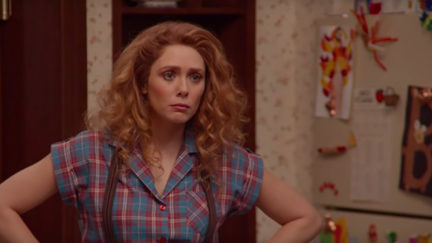 Wanda Maximoff looking upset in WandaVision