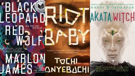 Riot Baby by Tochi Onyebuchi, Black Leopard, Red Wolf by Marlon James, Akata Witch by Nnedi Okorafor