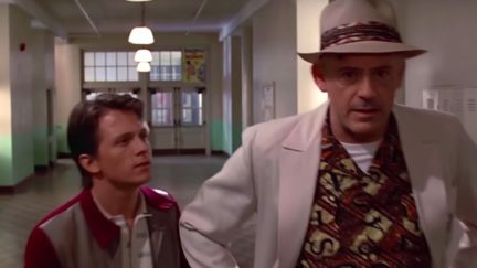 Tom Holland and Robert Downey Jr. deepfaked into Back to the Future.