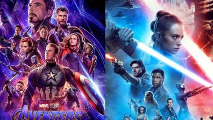 Avengers: Endgame and Star Wars: The Rise of Skywalker posters.