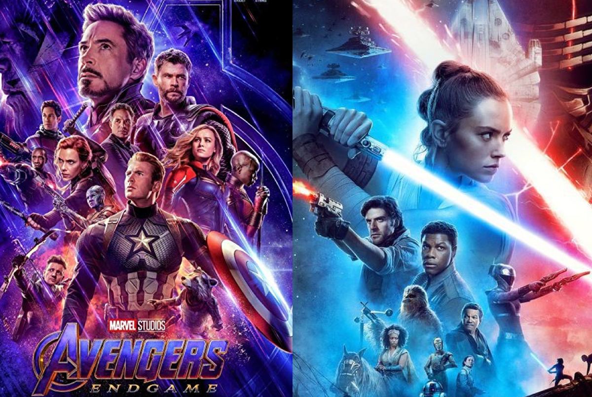 Avengers: Endgame and Star Wars: The Rise of Skywalker posters.